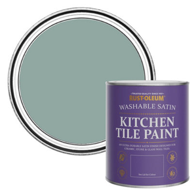Rust-Oleum Gresham Blue Satin Kitchen Tile Paint 750Ml from B&Q