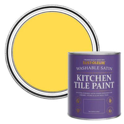 Rust-Oleum Lemon Sorbet Satin Kitchen Tile Paint 750Ml from B&Q