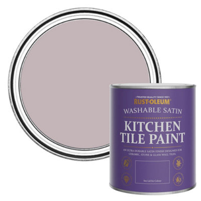 Rust-Oleum Lilac Wine Satin Kitchen Tile Paint 750Ml from B&Q