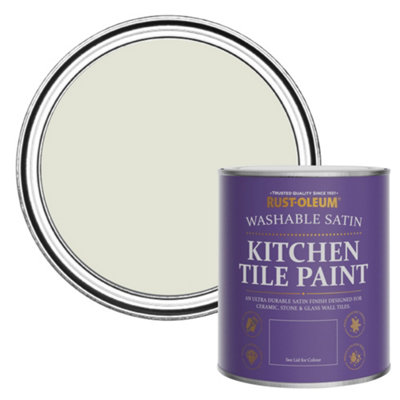 Rust-Oleum Portland Stone Satin Kitchen Tile Paint 750Ml from B&Q