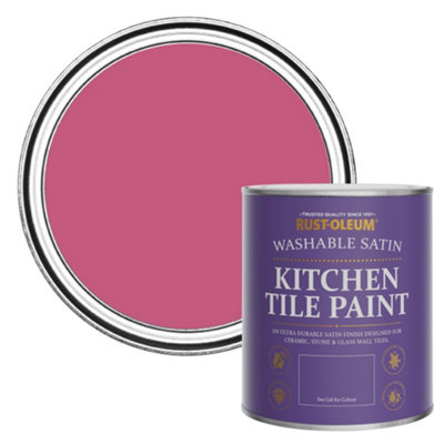 Rust-Oleum Raspberry Ripple Satin Kitchen Tile Paint 750Ml from B&Q