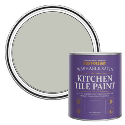 Rust-Oleum Tyne Fog Satin Kitchen Tile Paint 750Ml from B&Q