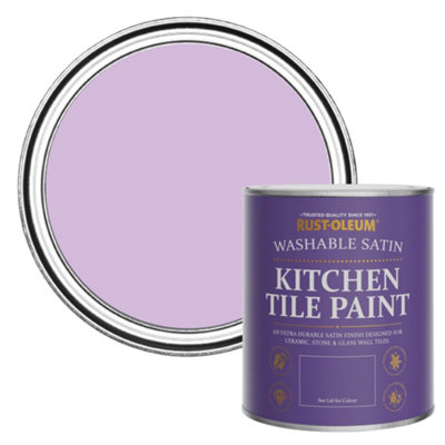 Rust-Oleum Violet Macaroon Satin Kitchen Tile Paint 750Ml from B&Q