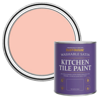 Rust-Oleum Happy As A Clam Satin Kitchen Tile Paint 750Ml from B&Q