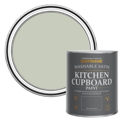 Rust-Oleum Aloe Satin Kitchen Cupboard Paint 750Ml from B&Q