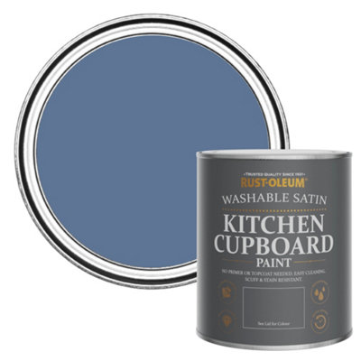 Rust-Oleum Blue River Satin Kitchen Cupboard Paint 750Ml from B&Q