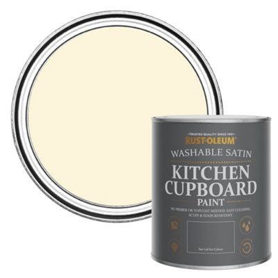 Rust-Oleum Clotted Cream Satin Kitchen Cupboard Paint 750Ml from B&Q
