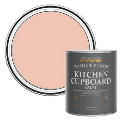 Rust-Oleum Coral Satin Kitchen Cupboard Paint 750Ml from B&Q