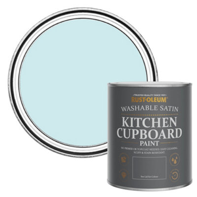 Rust-Oleum Duck Egg Satin Kitchen Cupboard Paint 750Ml from B&Q