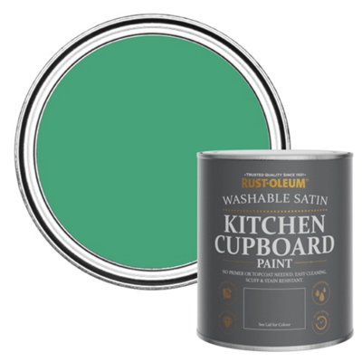 Rust-Oleum Emerald Satin Kitchen Cupboard Paint 750Ml from B&Q