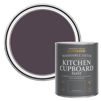 Rust-Oleum Grape Soda Satin Kitchen Cupboard Paint 750Ml from B&Q