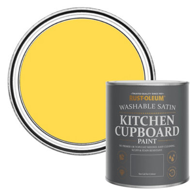 Rust-Oleum Lemon Sorbet Satin Kitchen Cupboard Paint 750Ml from B&Q