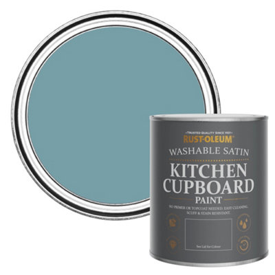Rust-Oleum Pacific State Satin Kitchen Cupboard Paint 750Ml from B&Q
