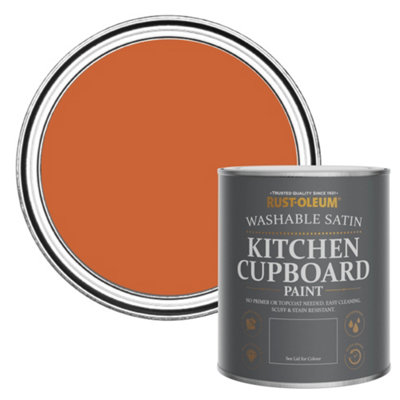 Rust-Oleum Tiger Tea Satin Kitchen Cupboard Paint 750Ml from B&Q