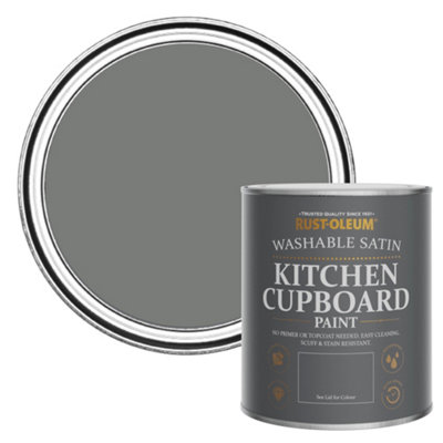 Rust-Oleum Torch Grey Satin Kitchen Cupboard Paint 750Ml from B&Q