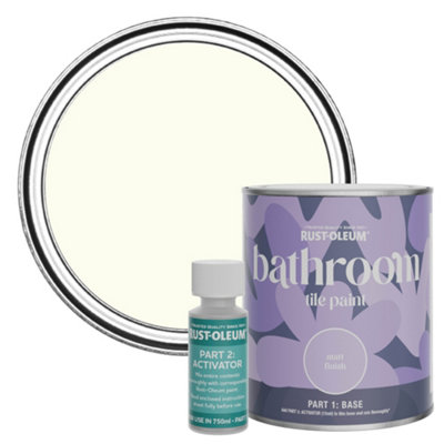B&Q -  Antique White Matt Bathroom Tile Paint 750Ml