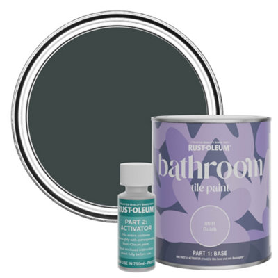 Rust-Oleum Black Sand Matt Bathroom Tile Paint 750Ml from B&Q