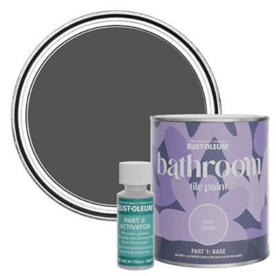 B&Q -  Graphite Matt Bathroom Tile Paint 750Ml