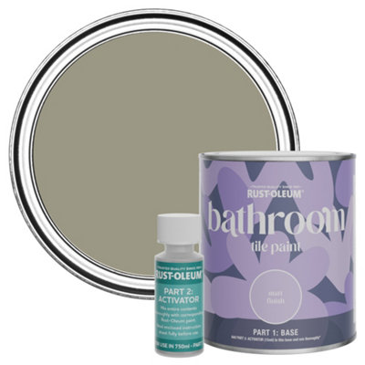 B&Q -  Grounded Water-Resistant Bathroom Tile Paint In Matt Finish 750Ml