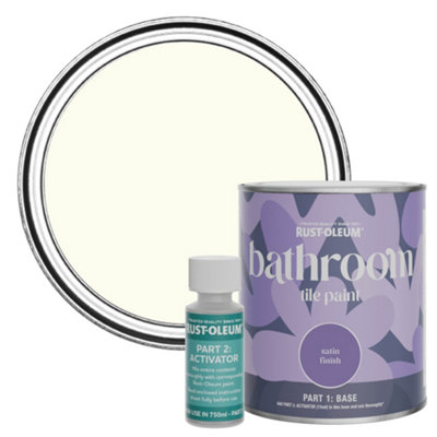 B&Q -  Antique White Satin Bathroom Tile Paint 750Ml