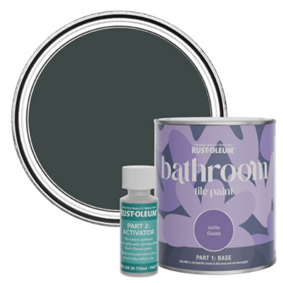 Rust-Oleum Black Sand Satin Bathroom Tile Paint 750Ml from B&Q