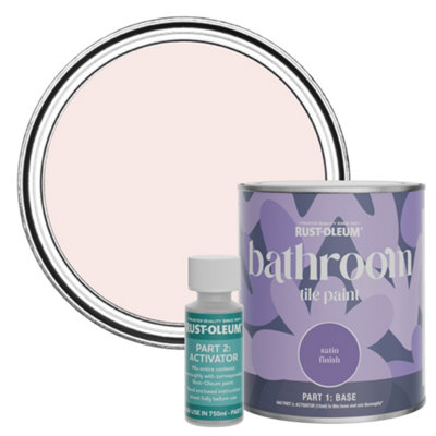 B&Q -  China Rose Satin Bathroom Tile Paint 750Ml