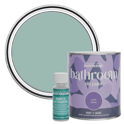 Rust-Oleum Coastal Blue Satin Bathroom Tile Paint 750Ml from B&Q