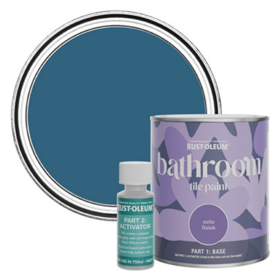 Rust-Oleum Cobalt Satin Bathroom Tile Paint 750Ml from B&Q