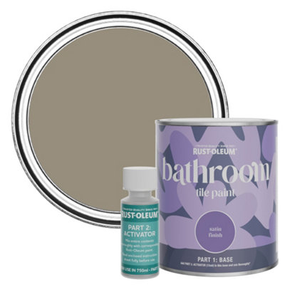 Rust-Oleum Cocoa Satin Bathroom Tile Paint 750Ml from B&Q