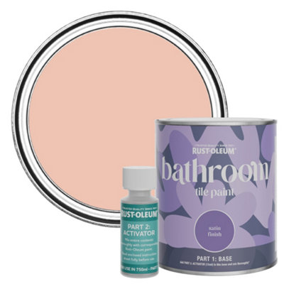 B&Q -  Coral Satin Bathroom Tile Paint 750Ml