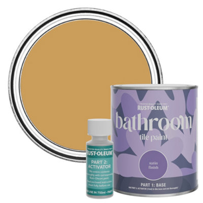 Rust-Oleum Dijon Satin Bathroom Tile Paint 750Ml from B&Q