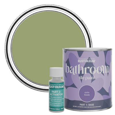 Rust-Oleum Familiar Ground Satin Bathroom Tile Paint 750Ml from B&Q