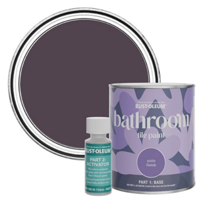 Rust-Oleum Grape Soda Satin Bathroom Tile Paint 750Ml from B&Q