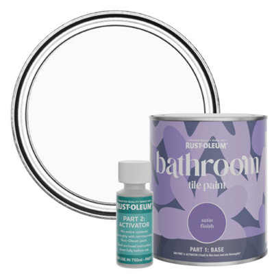 Rust-Oleum Icecap Satin Bathroom Tile Paint 750Ml from B&Q