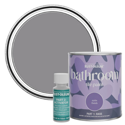Rust-Oleum Iris Satin Bathroom Tile Paint 750Ml from B&Q