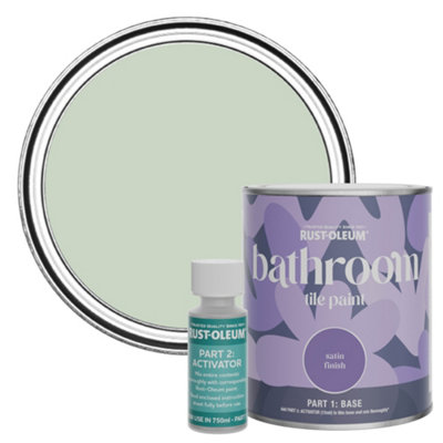 Rust-Oleum Laurel Satin Bathroom Tile Paint 750Ml Green