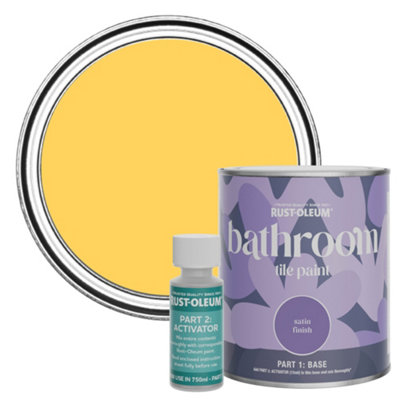 B&Q -  Lemon Jelly Satin Bathroom Tile Paint 750Ml