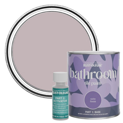 Rust-Oleum Lilac Wine Satin Bathroom Tile Paint 750Ml from B&Q