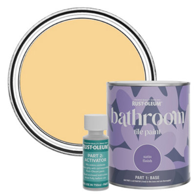 B&Q -  Mustard Satin Bathroom Tile Paint 750Ml