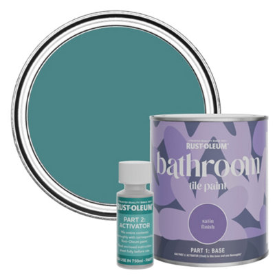 Rust-Oleum Peacock Suit Satin Bathroom Tile Paint 750Ml from B&Q