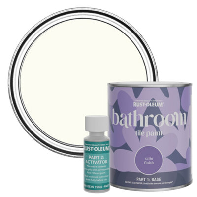 B&Q -  Porcelain Satin Bathroom Tile Paint 750Ml