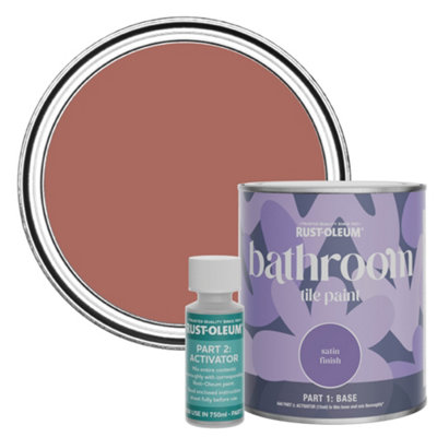 Rust-Oleum Salmon Satin Bathroom Tile Paint 750Ml from B&Q