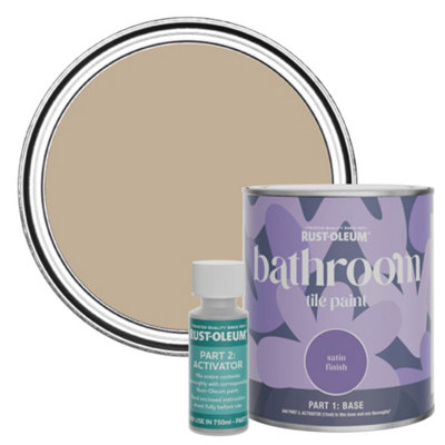 Rust-Oleum Salted Caramel Satin Bathroom Tile Paint 750Ml from B&Q