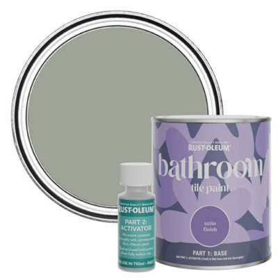 Rust-Oleum Tea Leaf Satin Bathroom Tile Paint 750Ml from B&Q