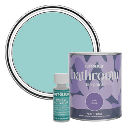 B&Q -  Teal Satin Bathroom Tile Paint 750Ml