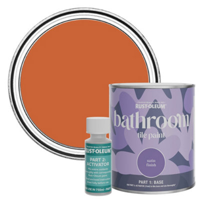 Rust-Oleum Tiger Tea Satin Bathroom Tile Paint 750Ml from B&Q