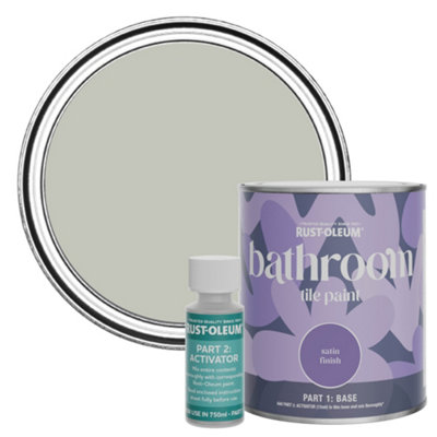 Rust-Oleum Tyne Fog Satin Bathroom Tile Paint 750Ml from B&Q