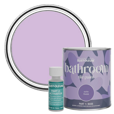 Rust-Oleum Violet Macaroon Satin Bathroom Tile Paint 750Ml from B&Q