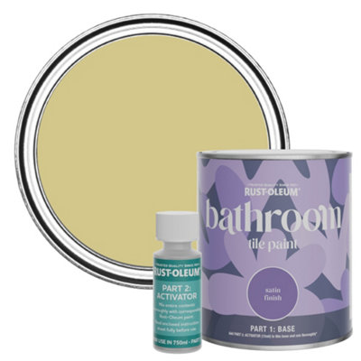 Rust-Oleum Wasabi Satin Bathroom Tile Paint 750Ml from B&Q