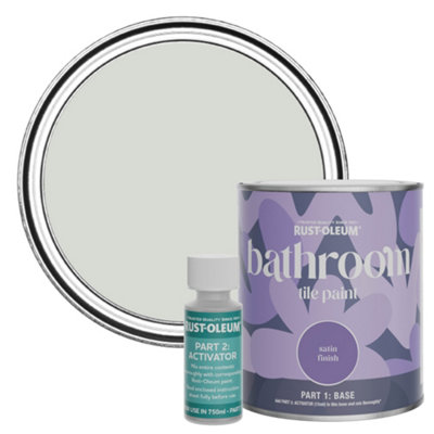 Rust-Oleum Winter Grey Satin Bathroom Tile Paint 750Ml from B&Q